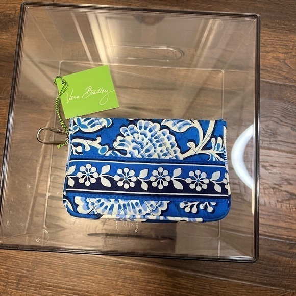 NWT Vera Bradley Blue Lagoon One For The Money Wallet - Picture 1 of 9